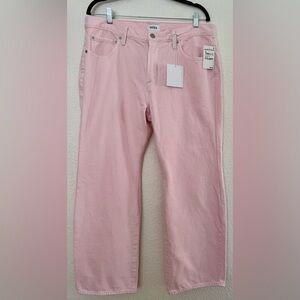Pistola Lexi Mid Rise Bowed Straight Blush Denim Pants NWT Size 32